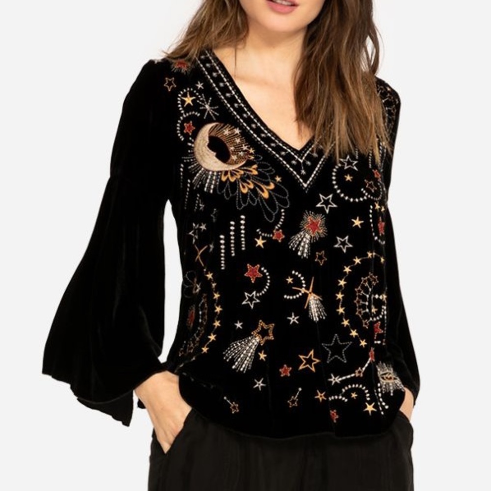 Johnny Was Callisto Velvet Swing Blouse